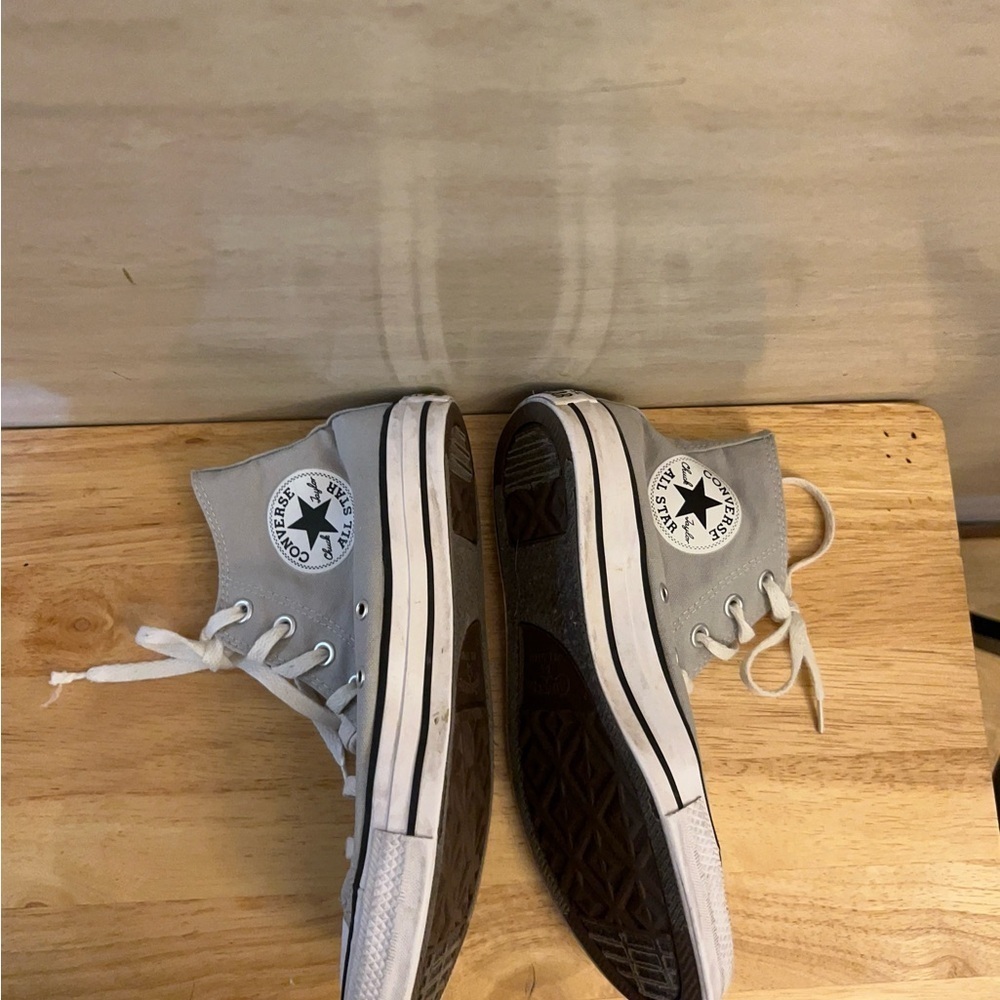 Chuck Taylor All Star Converse Light Gray High-Top Sneakers - Picture 9 of 11